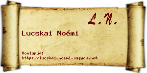 Lucskai Noémi névjegykártya