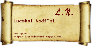 Lucskai Noémi névjegykártya